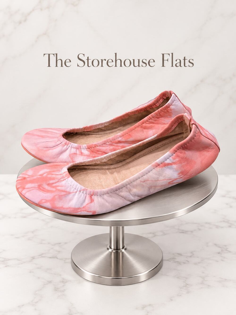 The Storehouse Flats Pink Tie Dye Leather Ballet Flats Size 8